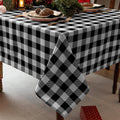 Waterproof Checkered Tablecloth Fabric - Rectangle 58x84 Inch Classic Gingham Buffalo Plaid Table