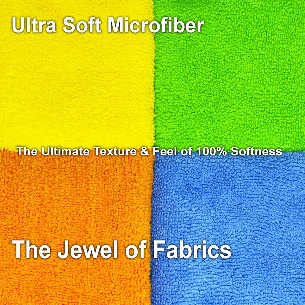 Microfiber Cleaning Cloths - 36 Pack, 16x16 Reusable, Lint-Free, Highly Absorbent Towels for Home