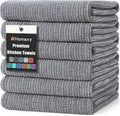 Homaxy Premium Kitchen Towels(18”x 28”, 6 Pack), Large Cotton Kitchen Hand Towels, Flat and Terry
