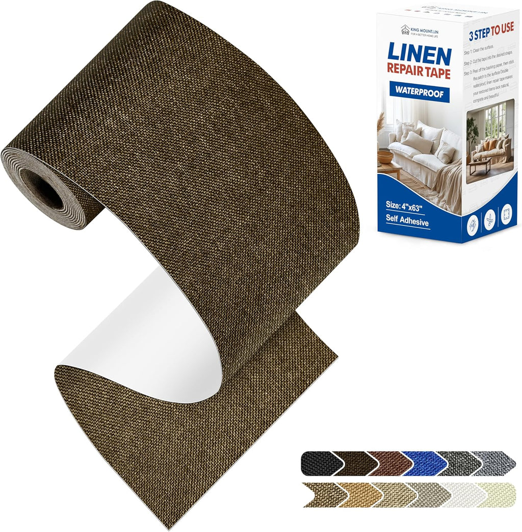 KING MOUNTAIN Linen Repair Patches, Self-Adhesive Fabric Patches, 4 X 63 inch Extra Size, Multi