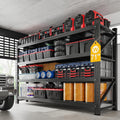 5000LBS Metal Steel Storage Shelves - 71.3" W Black 4 Tier Heavy Duty Rack Commercial Industrial