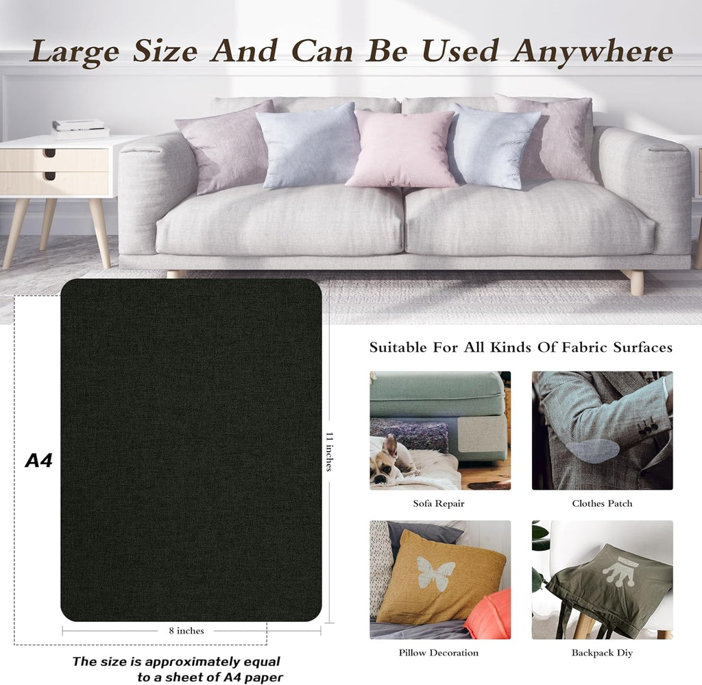 KING MOUNTAIN Fine Linen Repair Patches, Self-Adhesive Fabric, 8X11 Inch 2 PCS, Multi Color, for
