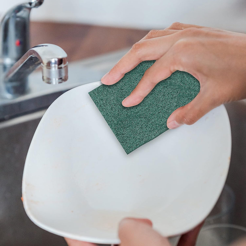 100 Pack Green Scouring Pads 3x4 Inch – Heavy Duty, Non Scratch Scrub Pads Bulk for Kitchen