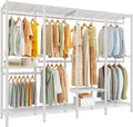 Raybee Heavy Duty Clothes Rack for Hanging Clothes,Clothing Rack with Shelves, Adjustable,76" W x