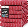 Homaxy Premium Kitchen Towels(18”x 28”, 6 Pack), Large Cotton Kitchen Hand Towels, Flat and Terry