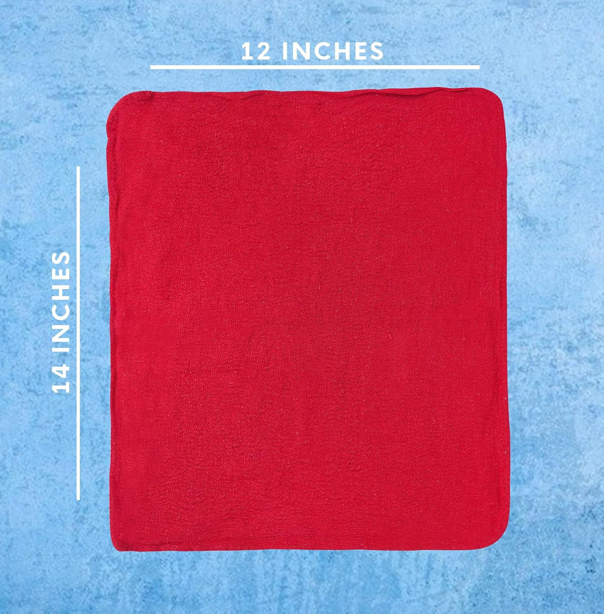 Cotton Shop Towels - Pack of 50 Cleaning Rags 12'' x 14'' - Super Soft and Absorbent Shop Rags for