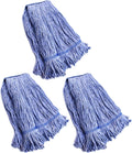 String Mop Heads Replacement Heavy Duty Commercial Grade Blue Cotton Looped End Wet Industrial