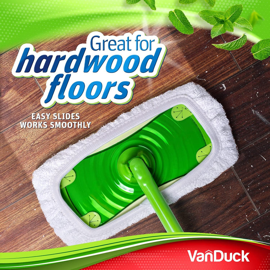 VanDuck Reusable 100% Cotton Mop Pads Compatible with Swiffer Sweeper (4-Pack), Terry Cloth Mop