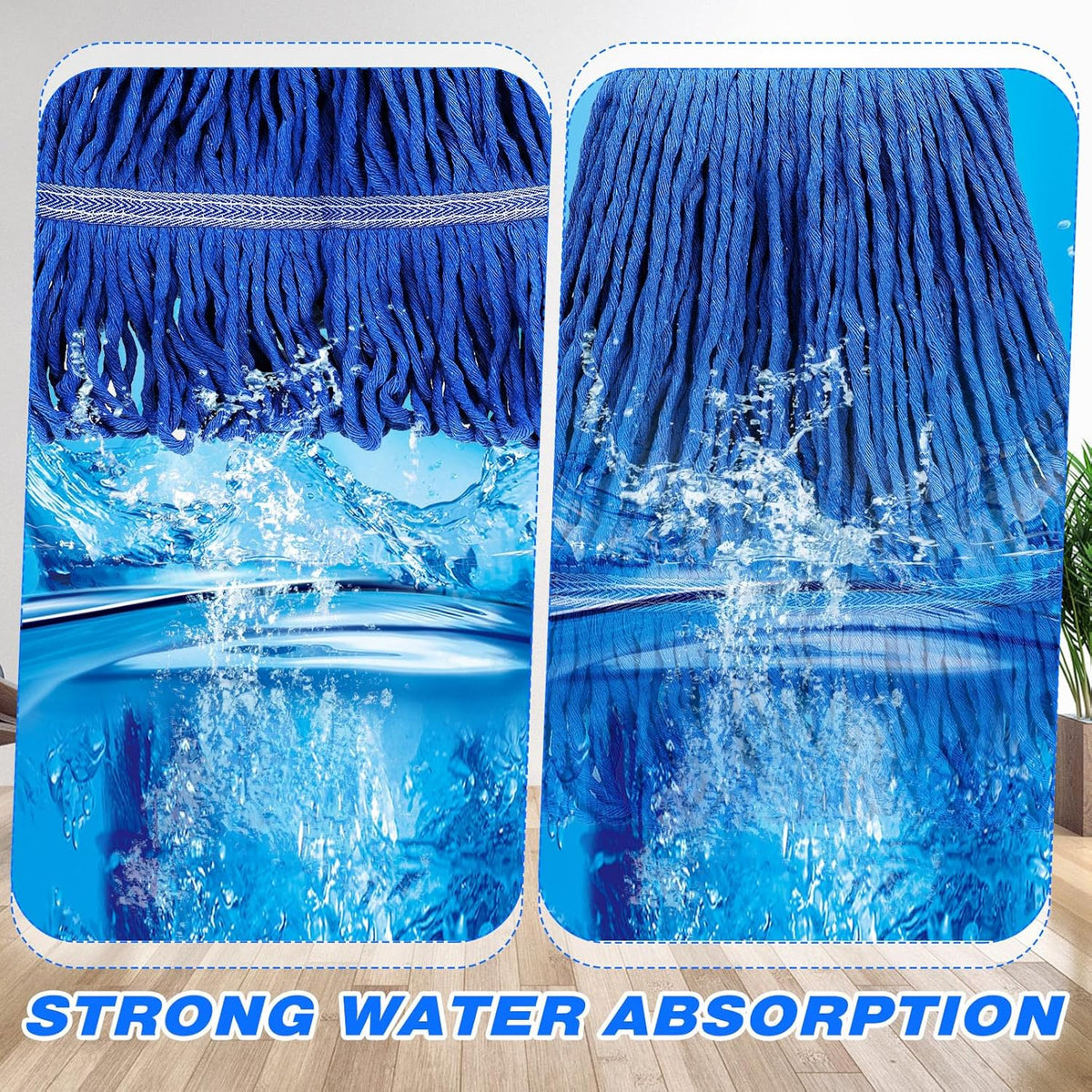 Roshtia 30 Pieces Commercial Mop Head Replacement Floor Cleaning Wet Mop Heads Heavy Duty Large