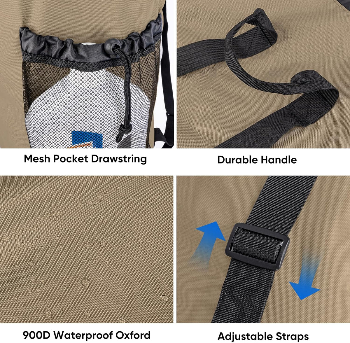 BALEINE 120L Laundry Bag Backpack, 900D Oxford Fabric Large Travel Laundry Bags with Shoulder
