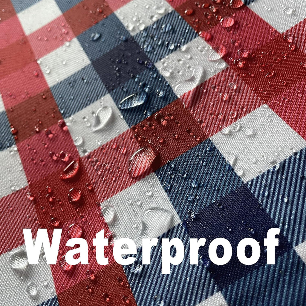 4th of July Checkered Tablecloth Fabric - Rectangle 58x84 Inch Classic Gingham Patriotic Party