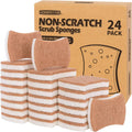 HOMERHYME Natural Dish Sponge 24 Pack, Non-Scratch Scrub Sponge, Eco Multipurpose Kitchen Sisal