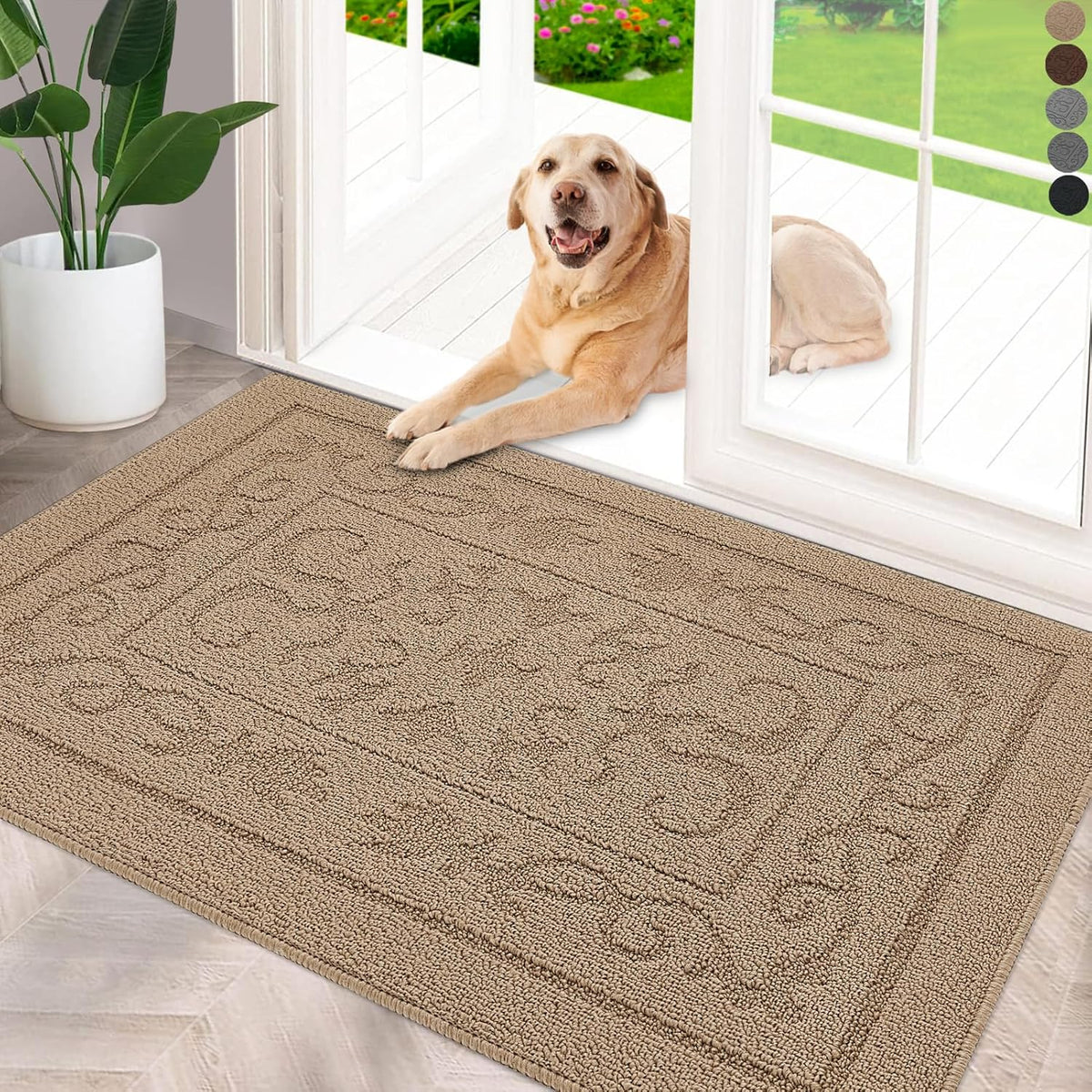 FONEYI Indoor Door Mat 36" x 59", Dirt Trapper Door Mats Non-Slip Entryway Rugs Washable, Absorbent