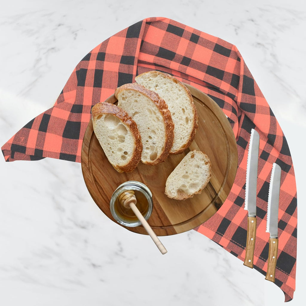 Kitchen Towels Set of 6 Halloween dish towels for kitchen 100% Cotton Orange Black Color Dish