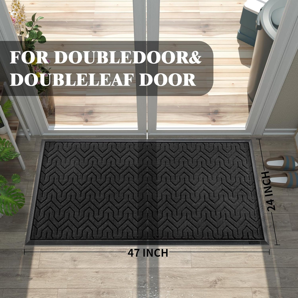 Yimobra Large Door Mat Outside Entrance 47x24, Waterproof Heavy Duty Outdoor Mats for Front Door