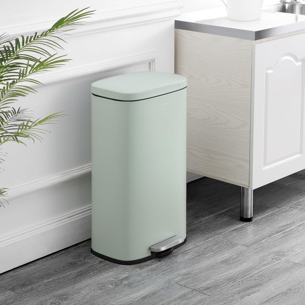 happimess HPM1011H Curtis 8-Gallon Step-Open Trash Can, Fingerprint Resistant, Modern, Minimalistic
