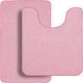 Bathroom Rugs Set 2 Pieces,Thin Bathroom Mats,Toilet Rugs,Quick Dry,Non-Slip,Machine Washable,Low