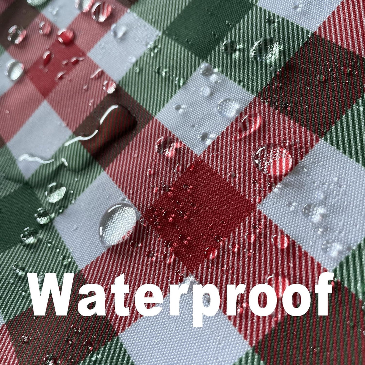 Red Gingham Christmas Plaid Tablecloth - Rectangular 58x102 Inch Water Resistant Table Cloth for