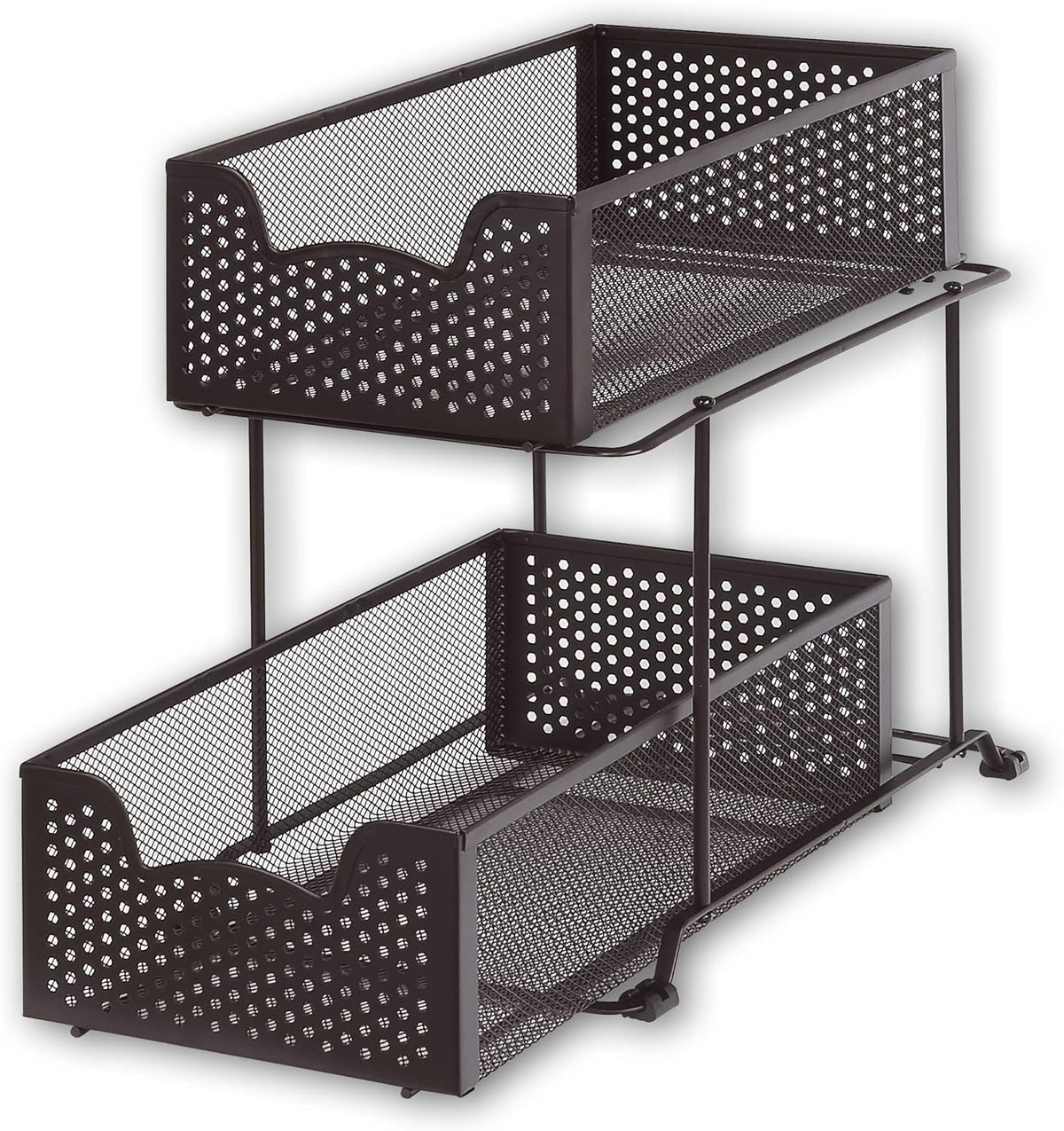 SIMPLE HOUSEWARE 2 Tier Sliding Cabinet Basket Organizer Drawer, Bronze