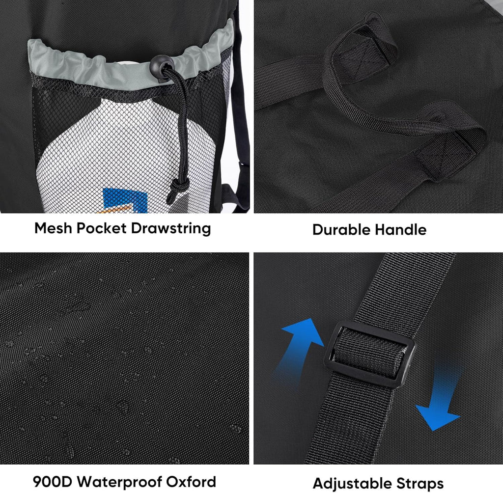 BALEINE 150L Laundry Bag Backpack, 900D Oxford Fabric Large Travel Laundry Bags with Shoulder