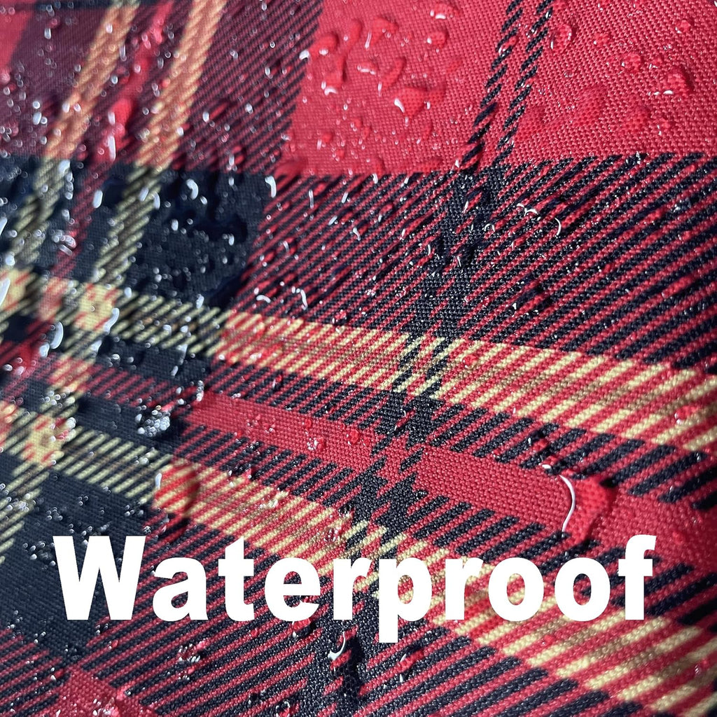 Red Tartan Waterproof Plaid Christmas Tablecloth Fabric - Square 58x58 Inch Classic Gingham Checker