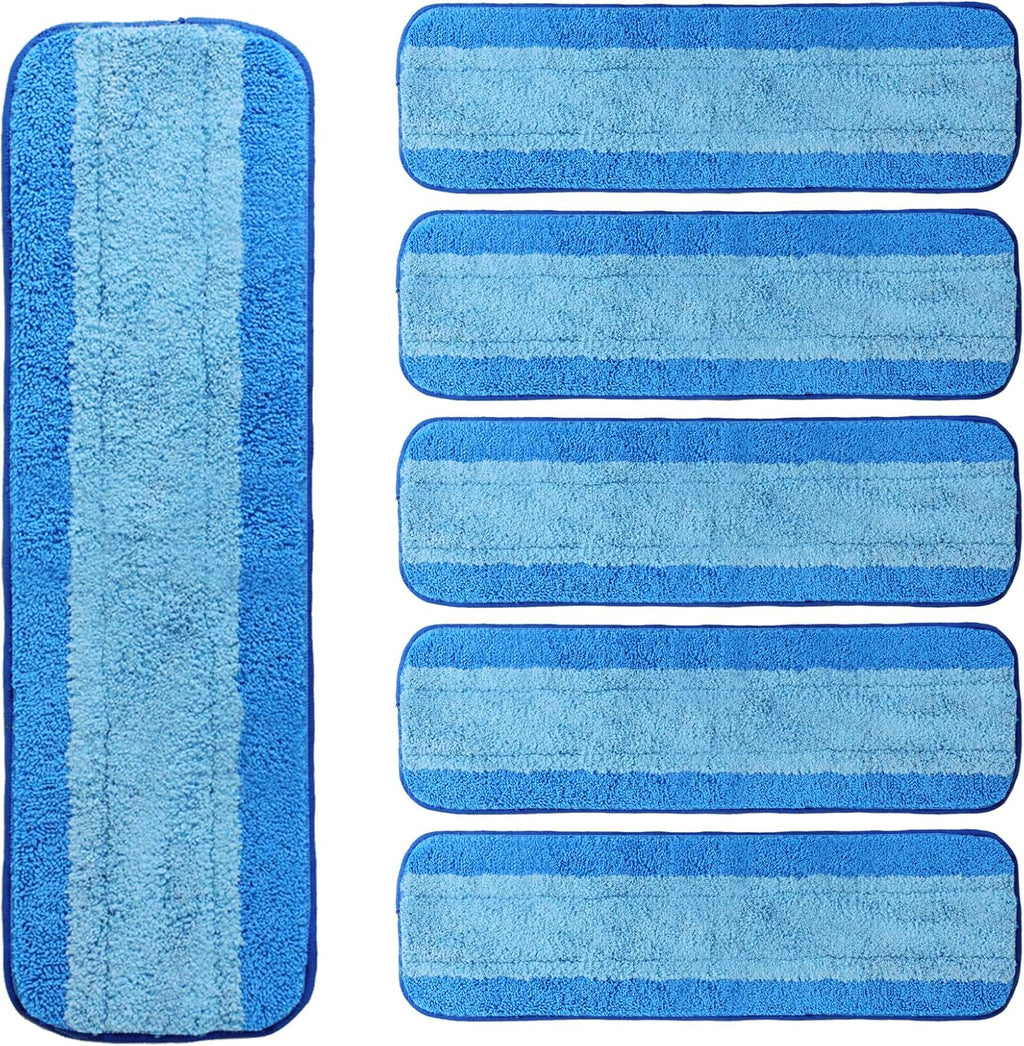 6 Pack Microfiber Cleaning Pads for Bona Mop, Reusable Microfiber Mop Pads for 18 Inch Mop