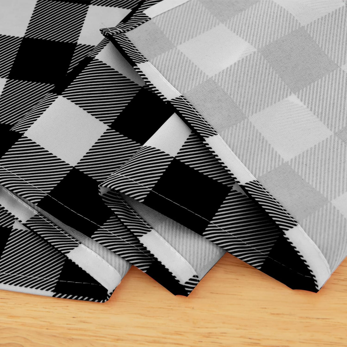 Waterproof Checkered Tablecloth Runner Fabric - Rectangle 12x108 Inch Classic Gingham Buffalo Plaid