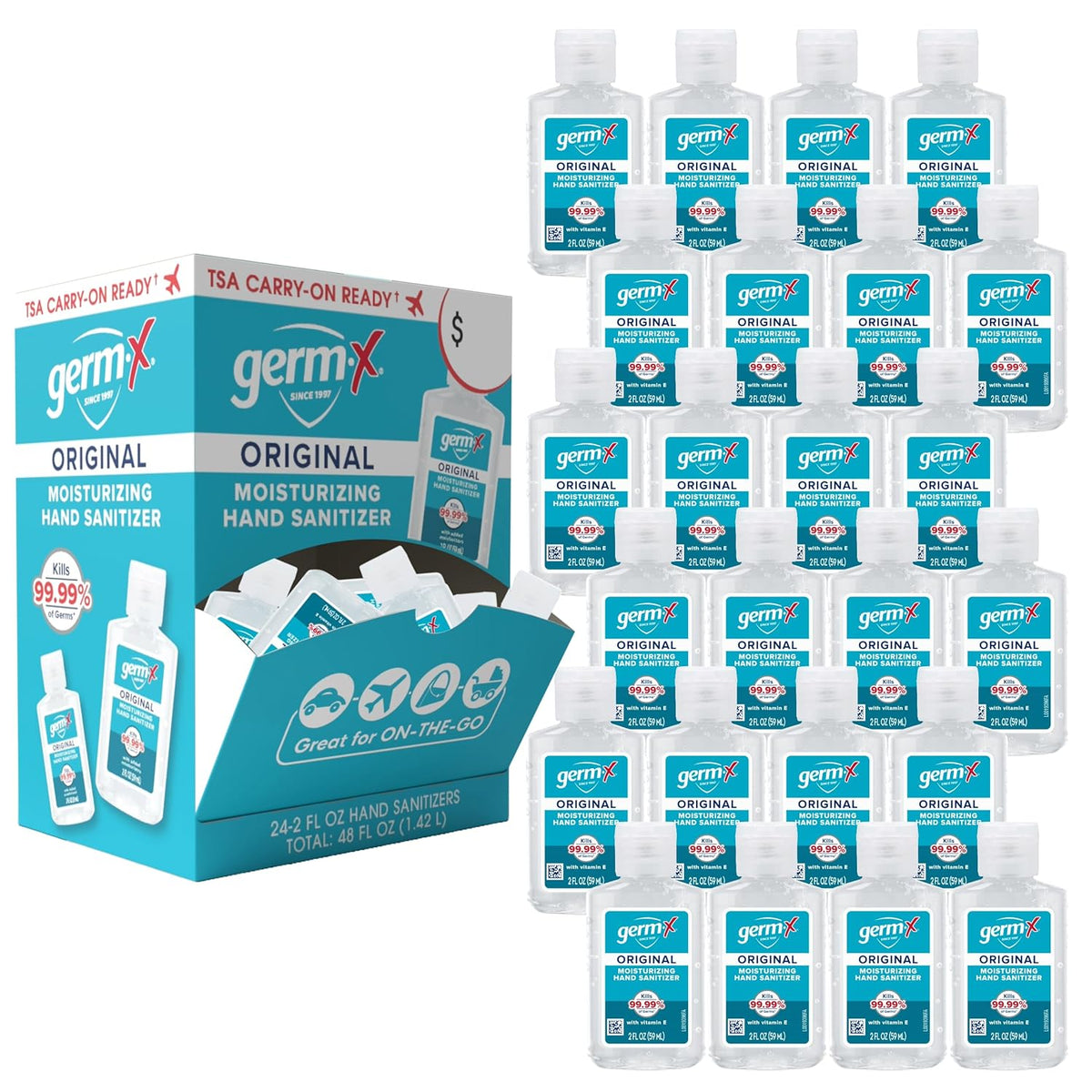 Germ-X Original Hand Sanitizer Gel, Mini Travel Size for On-The-Go, Display Pack, Back to School