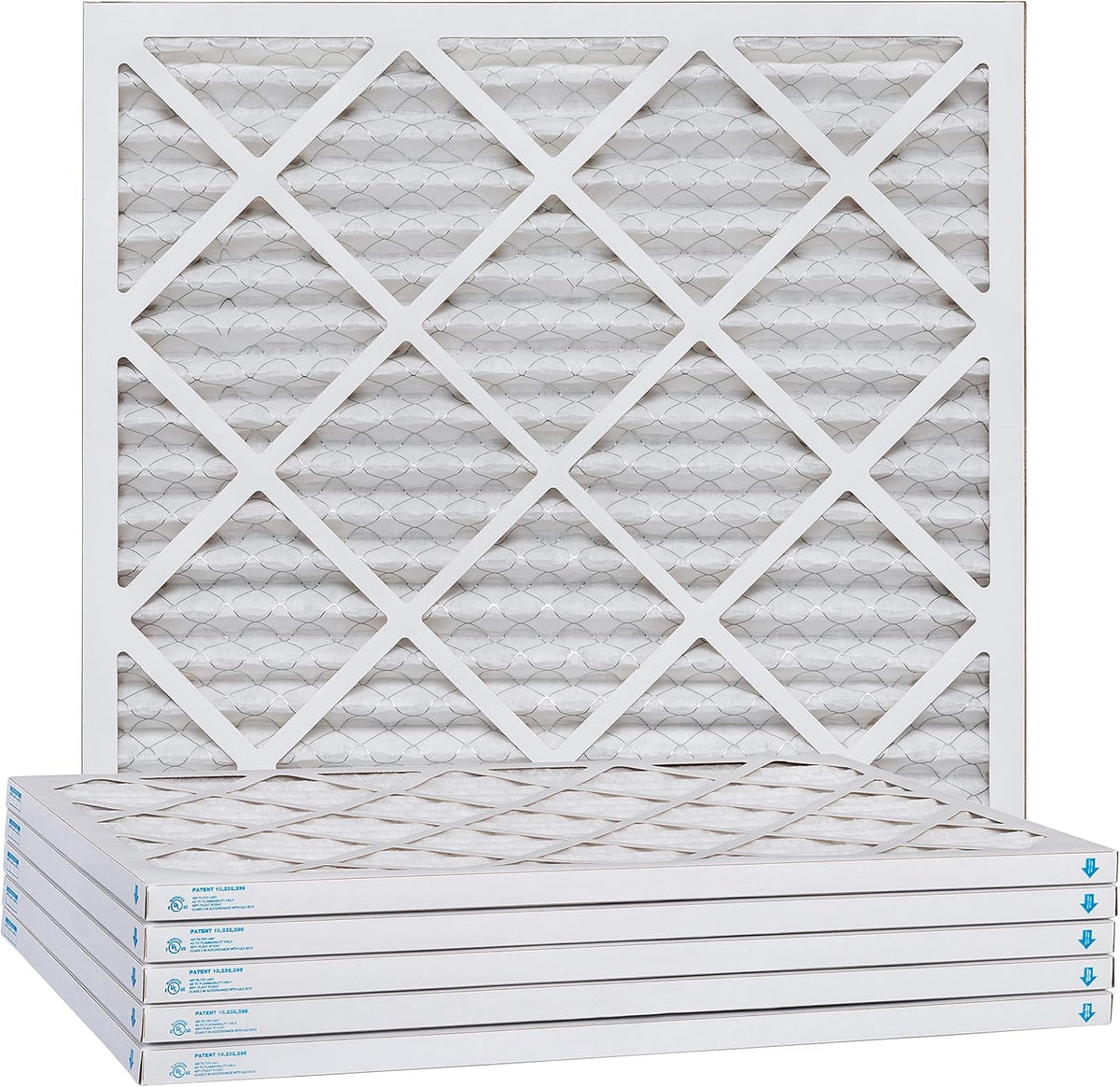 Aerostar 25x25x1 MERV 8, Pleated Air Filter, 25x25x1, Box of 6, Made in the USA