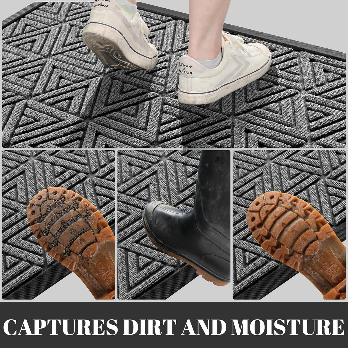 Yimobra Large Door Mat 47x32, All-Weather Waterproof Non-Slip Welcome Matt Outdoor, Heavy Duty Non