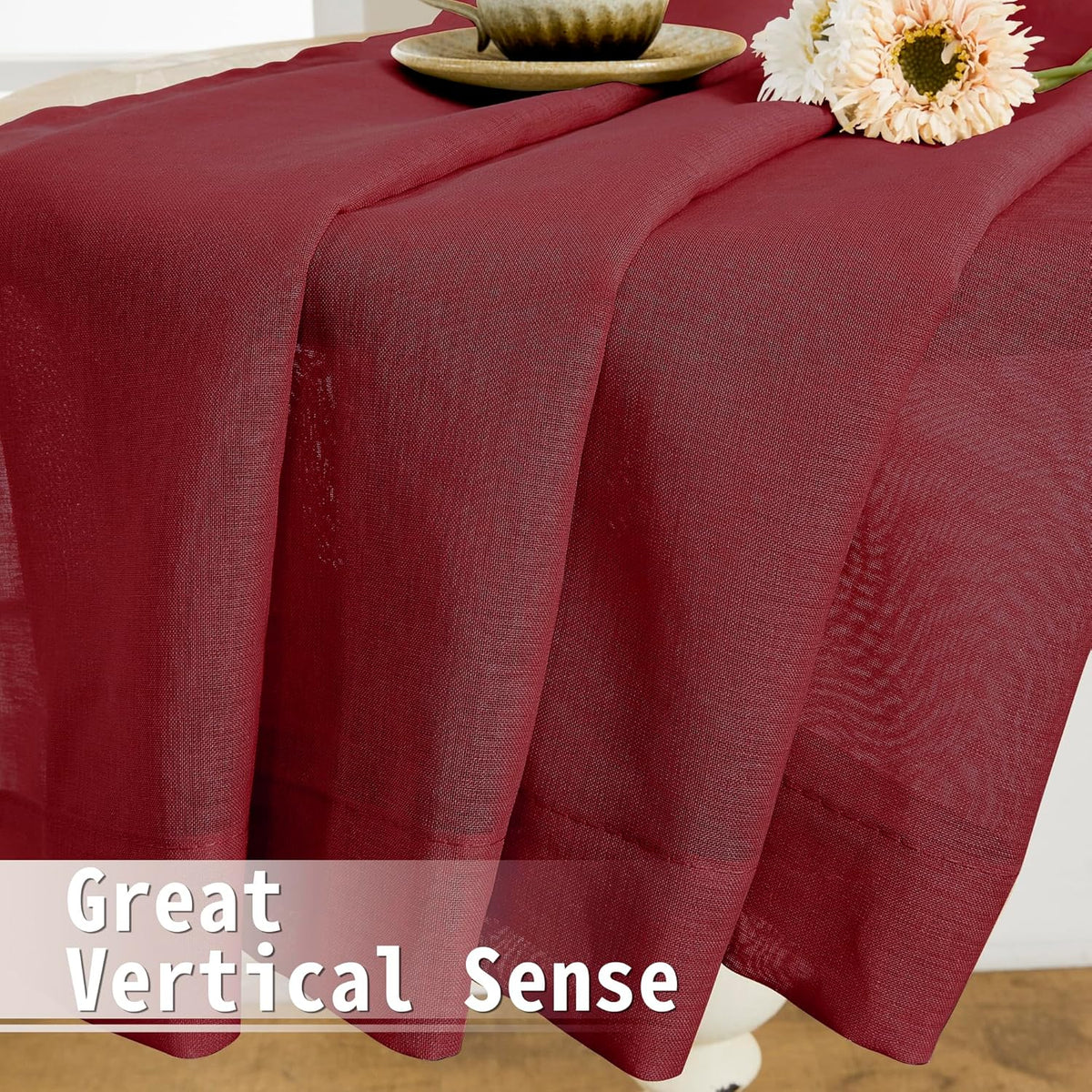 Tollpiz Sheer Curtains Closet Linen Textured Curtain Sheers Doorway Light Filtering Voile Patio