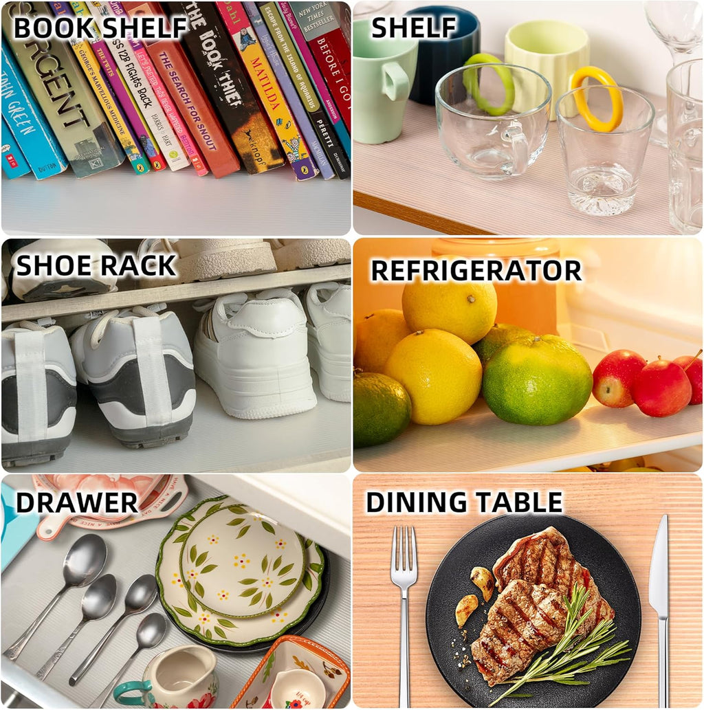 Shelf Liners for Kitchen Cabinets Non-Adhesive & Washable,Non Slip Cabinet Liners for Shelves