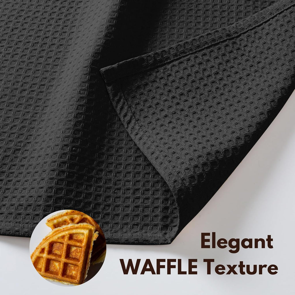Native Fab Cotton Kitchen Towel with Hanging Loop 16x26 inches, 12-Pack, Waffle Weave Kitchen