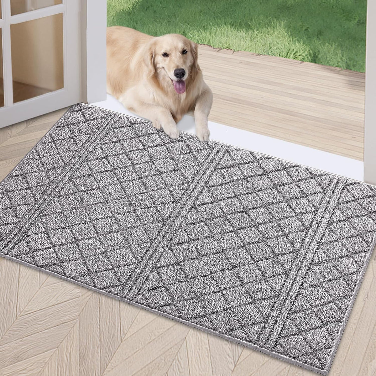REFETONE Indoor Doormat, Front Back Door Mat 20"x32" Rubber Backing Non Slip Mats, Absorbent Resist
