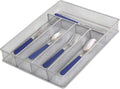 YBM Home Metal Silverware Organizer for In-Drawer Cutlery Storage, 5 Compartment Mesh Cutlery