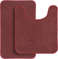 Bathroom Rugs Set 2 Pieces,Thin Bathroom Mats,Toilet Rugs,Quick Dry,Non-Slip,Machine Washable,Low