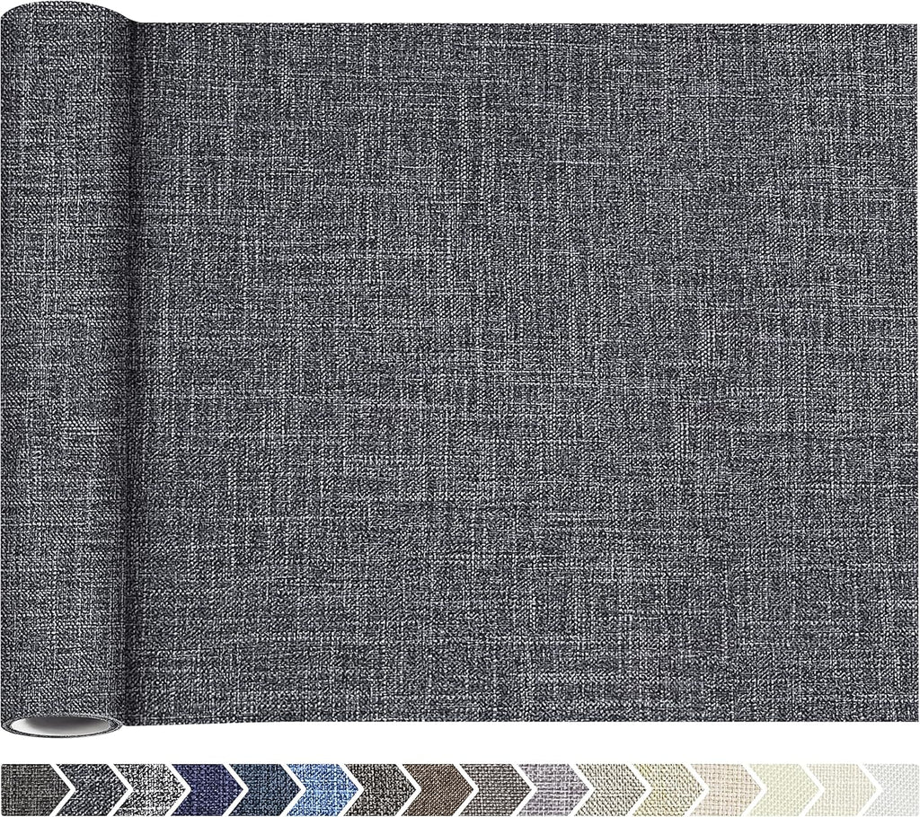 KING MOUNTAIN Fine Linen Fabric Patches, Self-Adhesive, 12x40 inch, Multi Color, For Linen Sofa and