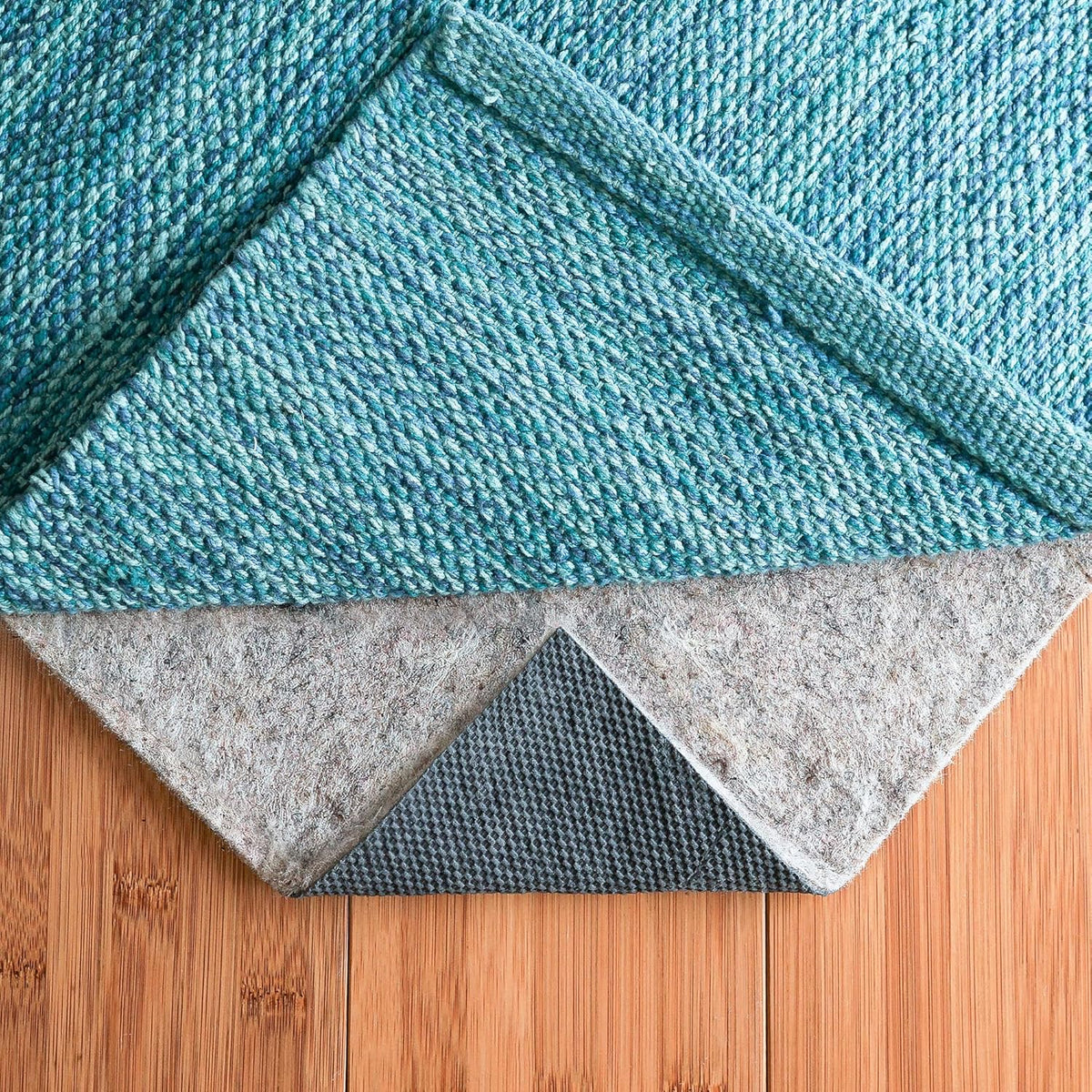 RUGPADUSA - Dual Surface - 7' Round - 1/8" Thick - Felt + Rubber - Non-Slip Backing Rug Pad - Adds
