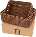 Baskets for Organizing, Undershelf Wicker Storage, Hand Woven Organizer for Closet Organization