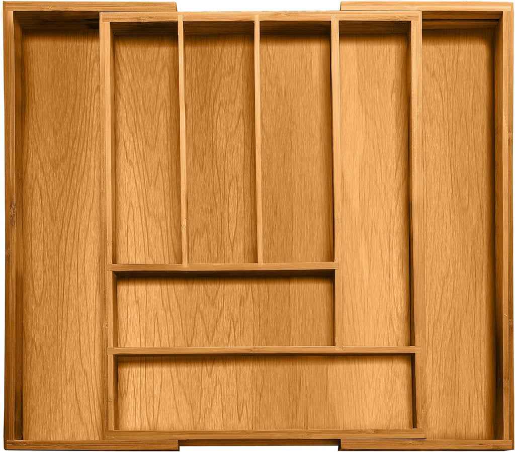 Bellemain Expandable Bamboo Drawer Organizer - Large Kitchen Utensil Holder for Cutlery
