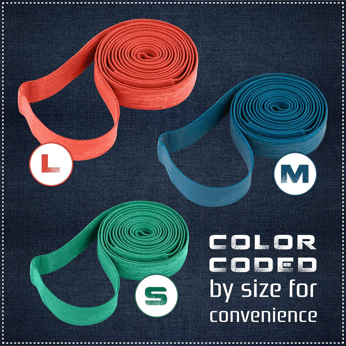 12 Pack Variety Extra Large Moving Rubber Bands for Furniture and Moving Blankets - Extra Strength