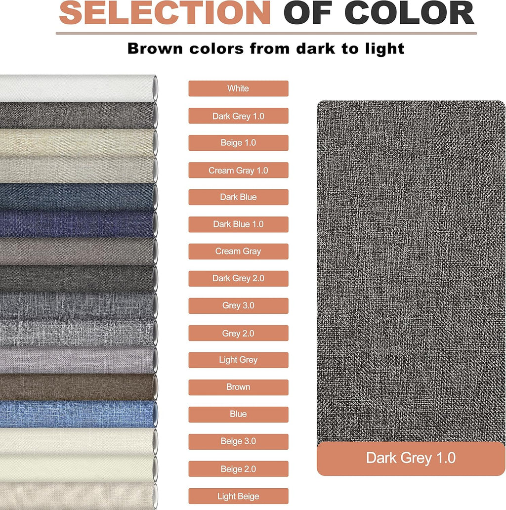 KING MOUNTAIN Coarse Linen Repair Patches, Self-Adhesive, 12x40 Inch, Dark Grey, Polyester