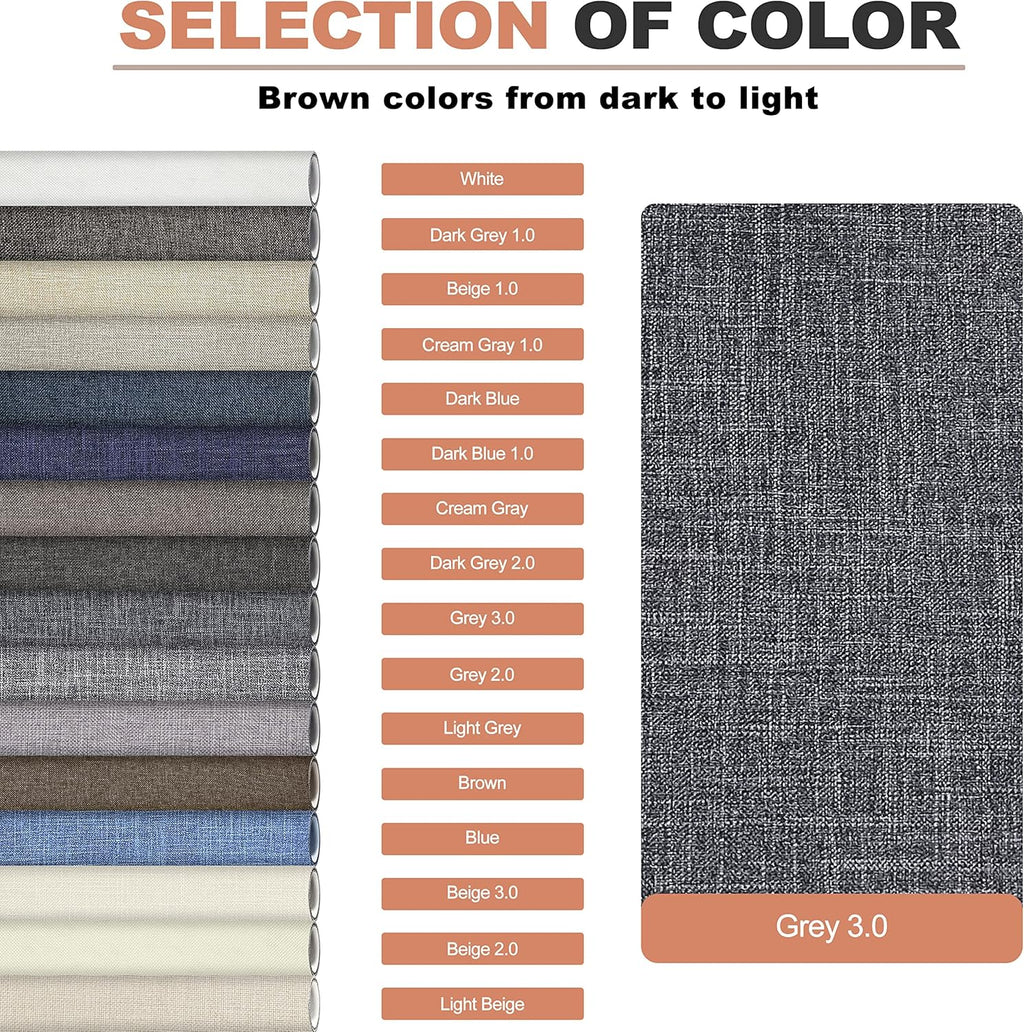 KING MOUNTAIN Fine Linen Fabric Patches, Self-Adhesive, 12x40 inch, Multi Color, For Linen Sofa and