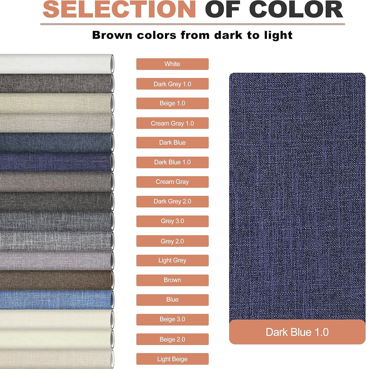 KING MOUNTAIN Fine Linen Repair Patches, 12" x 40" Dark Blue, 1.0, Self-Adhesive, Polyester
