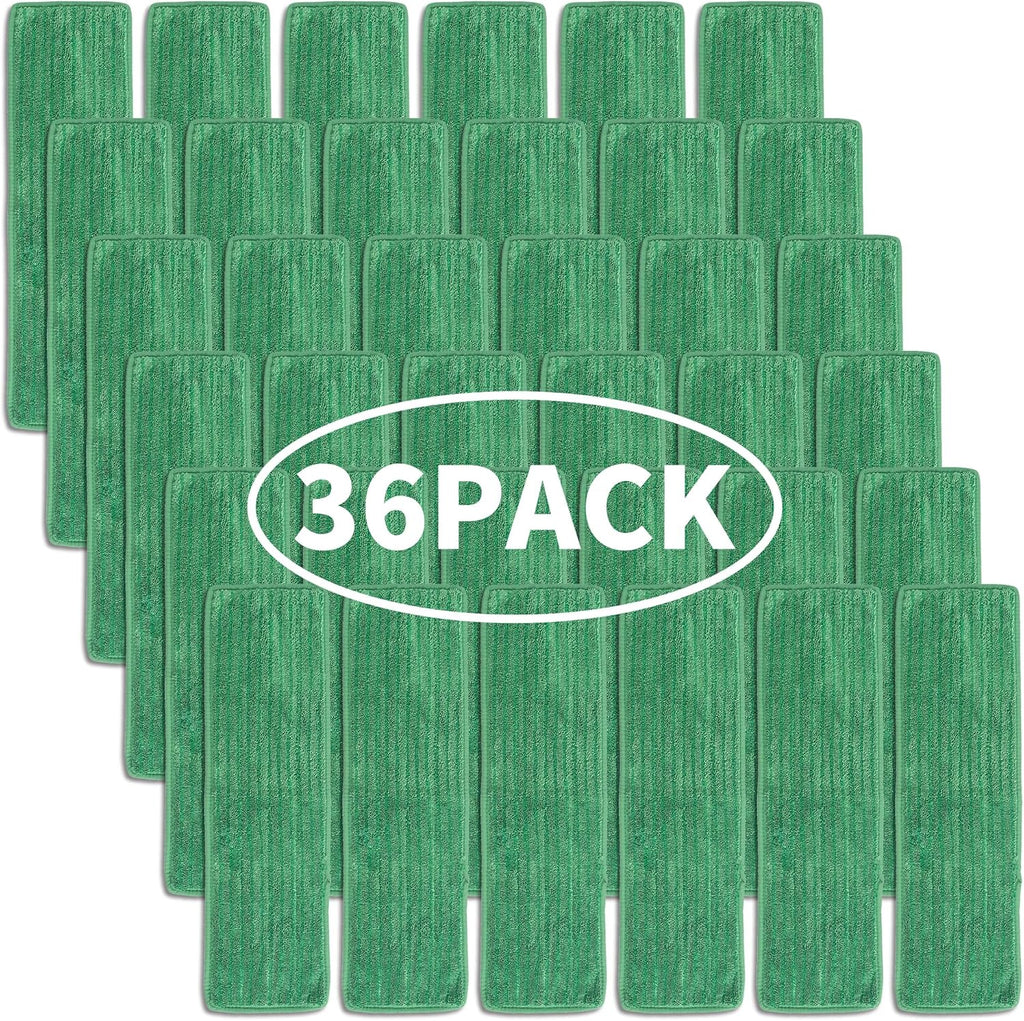 Matthew 18'' 36 Pcs Microfiber Mop Replacement Pads for Wet Dry Multi-Surface Floors Reusable Home